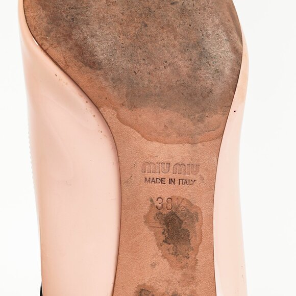 Miu Miu Light Pink & Black Bicolor Studded Mary Janes - Picture 5 of 9